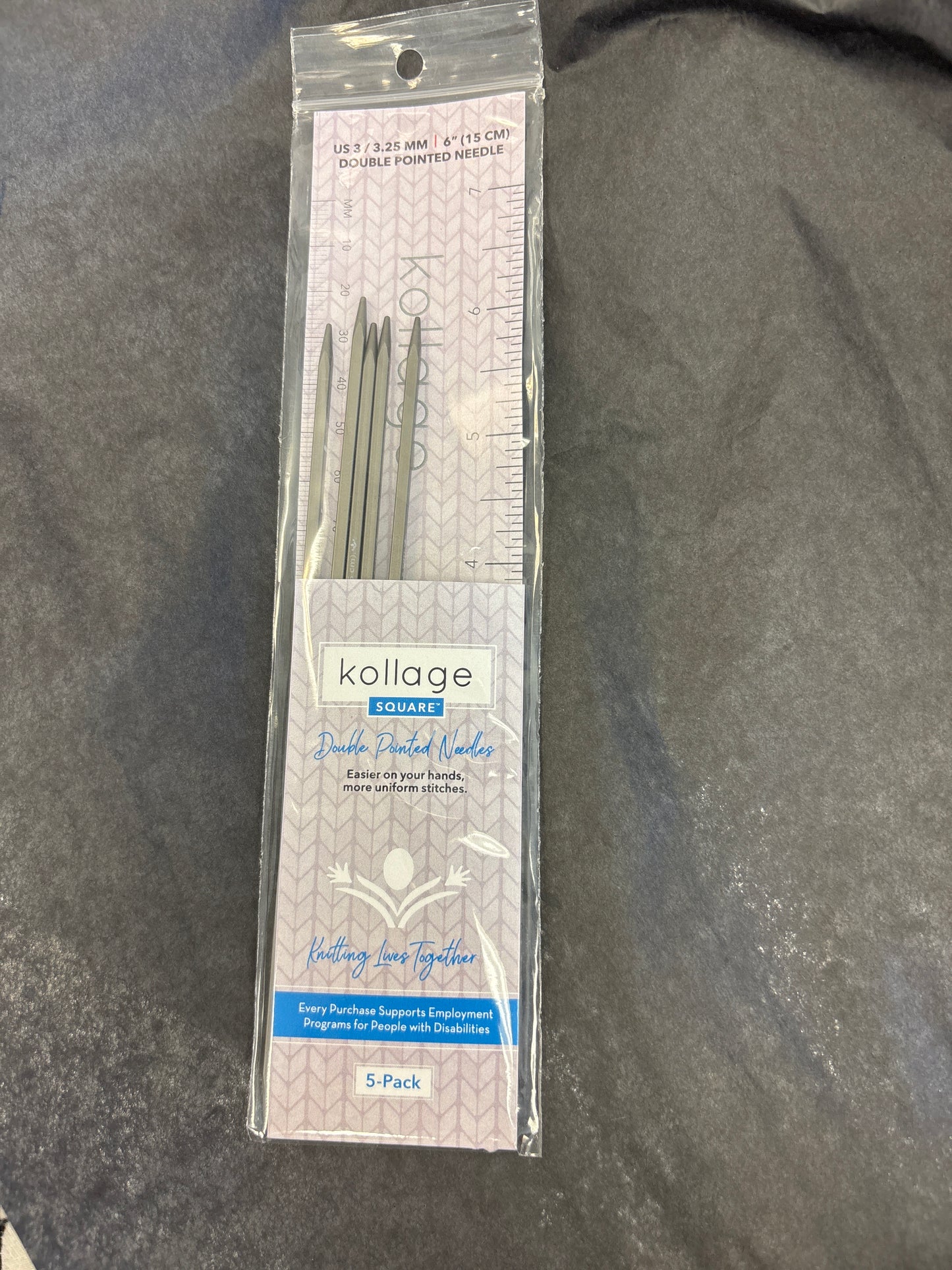 Kollage SQUARE 6” /15cm DOUBLE POINTED SETS (5 needles)